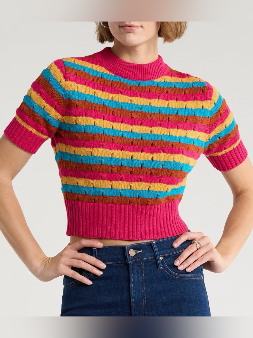 MOTHER The Mock 10 Sweater in Lazer Beam